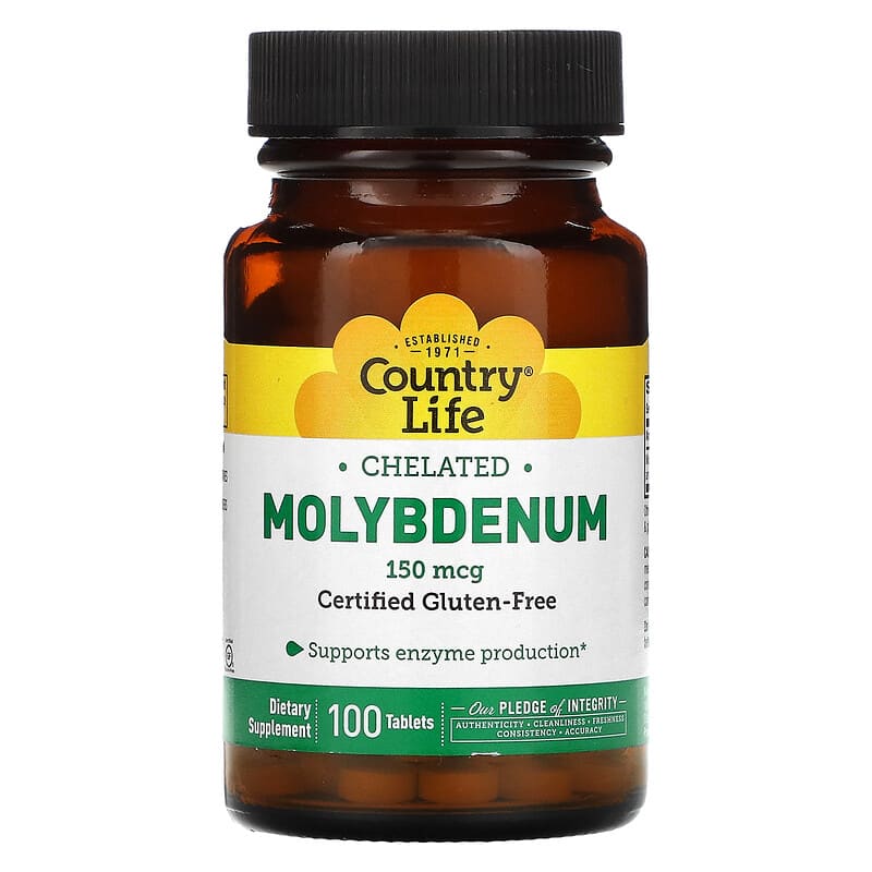 Country Life Chelated Molybdenum 150 mcg 100 viên 1 Country Life Chelated Molybdenum 150 mcg 100 Tablets 015794029656