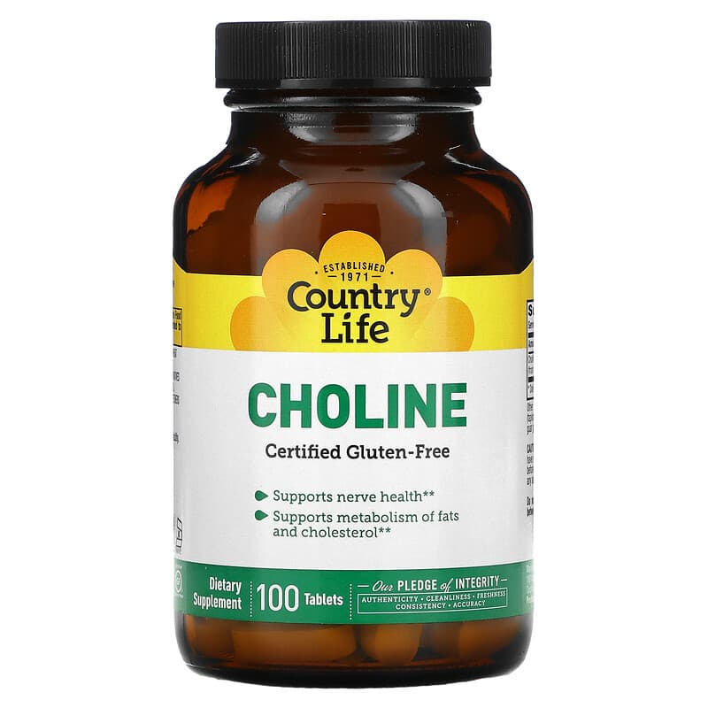 Country Life Choline 100 viên 1 Country Life Choline 100 Tablets 015794065104