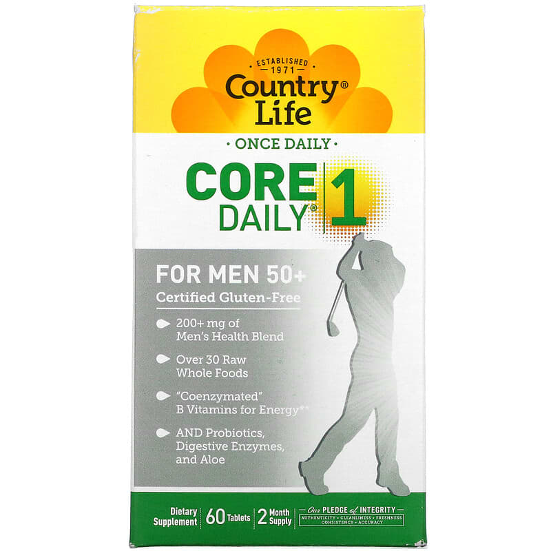 Country Life Core Daily-1 For Men 50+ 60 viên 1 Country Life Core Daily-1 For Men 50+ 60 Tablets 015794081944