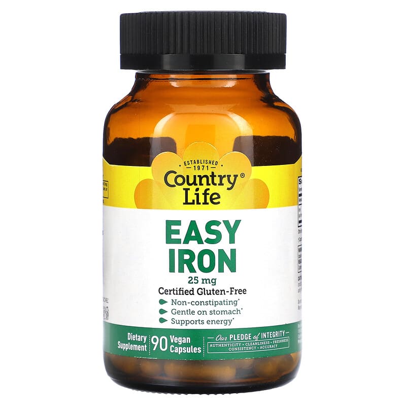 Country Life Easy Iron 25 mg 90 viên 1 Country Life Easy Iron 25 mg 90 Vegan Capsules 015794026594