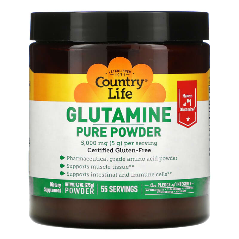 Country Life Glutamine Pure Powder 5.000 mg 9.7 oz (275 g) 1 Country Life Glutamine Pure Powder 5.000 mg 9.7 oz (275 g) 015794011880