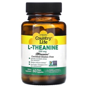 Country Life L-Theanine 200 mg 60 Vegan Capsules 015794014126