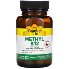 Country Life Methyl B12 Berry 3.000 mcg 120 Lozenges 015794016496