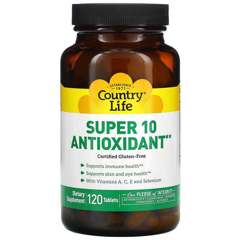 Country Life Super 10 Antioxidant 120 Tablets 1 Country Life Super 10 Antioxidant 120 Tablets 015794050278
