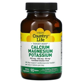 Country Life Target-Mins Calcium Magnesium Potassium 90 Tablet 015794024859
