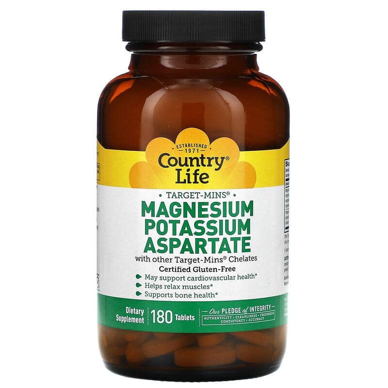 Country Life Target-Mins Magnesium Potassium Aspartate 180 viên 1 Country Life Target-Mins Magnesium Potassium Aspartate 180 Tablets 015794024958