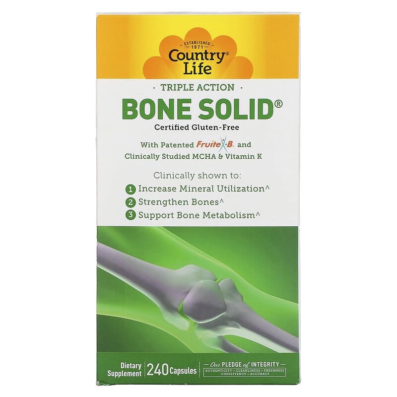 Country Life Triple Action Bone Solid 240 Capsules 1 Country Life Triple Action Bone Solid 240 Capsules 015794050445