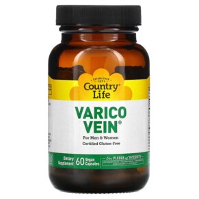 Country Life VaricoVein for Men & Women 60 Vegan Capsules 015794049371