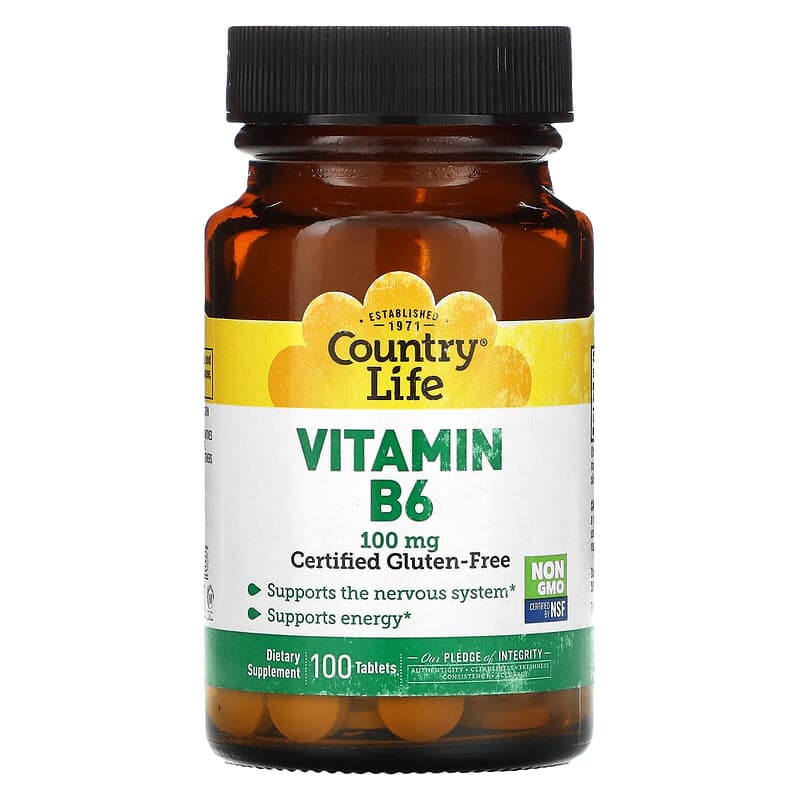 Country Life Vitamin B6 100 mg 100 viên 1 Country Life Vitamin B6 100 mg 100 Tablets 015794061113