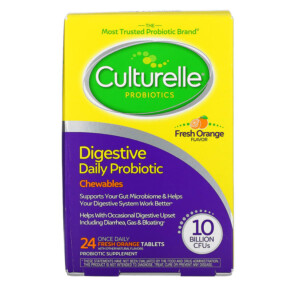 Culturelle Digestive Daily Probiotic Fresh Orange 10 Billion CFUs 24 Once Daily Tablets 049100400228