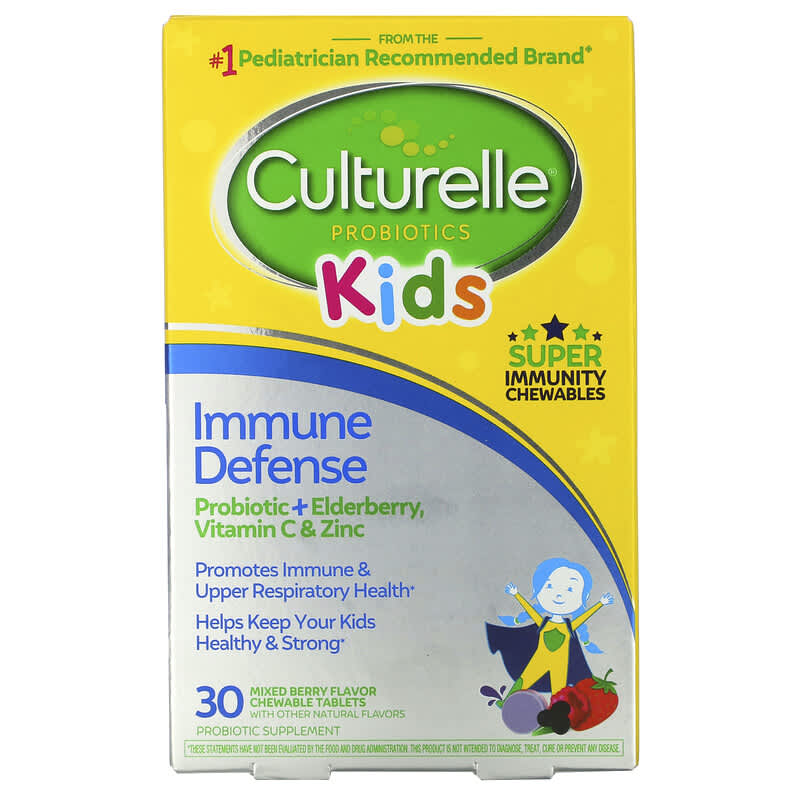 Culturelle Kids Probiotics Immune Defense Mixed Berry Flavor 30 Chewable Tablets 1 Culturelle Kids Probiotics Immune Defense Mixed Berry Flavor 30 Chewable Tablets 049100401201
