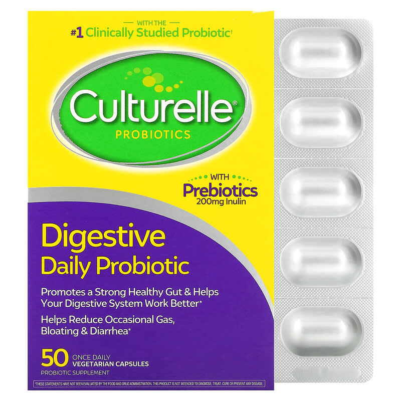 Culturelle Probiotics Digestive Daily Probiotic 50 Once Daily Vegetarian Capsules 1 Culturelle Probiotics Digestive Daily Probiotic 50 Once Daily Vegetarian Capsules 049100400211