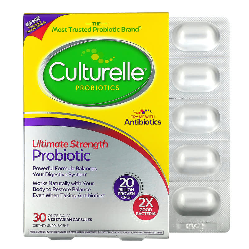 Culturelle Ultimate Strength Probiotic 20 Billion CFU 30 Vegetarian Capsules 1 Culturelle Ultimate Strength Probiotic 20 Billion CFU 30 Vegetarian Capsules 049100400518