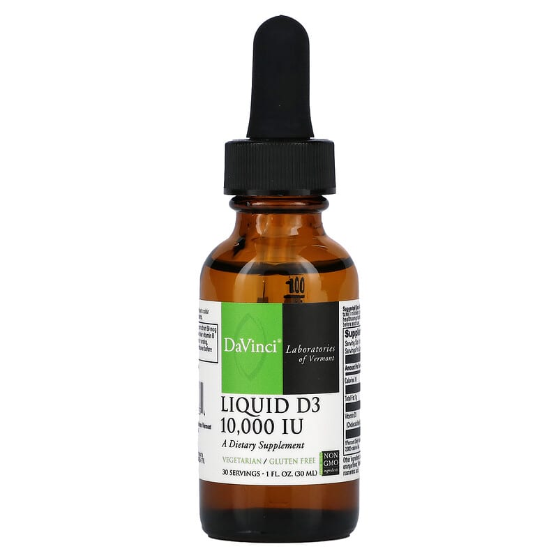 DaVinci Laboratories of Vermont Liquid D3 10,000 IU 1 oz (30 ml) 1 DaVinci Laboratories of Vermont Liquid D3 10.000 IU 1 fl oz (30 ml) 026664255334