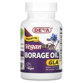 Deva Premium Vegan Borage Oil GLA 90 Vegan Caps 895634000256