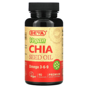 Deva Premium Vegan Chia Seed Oil 90 Vegan Caps 895634000263
