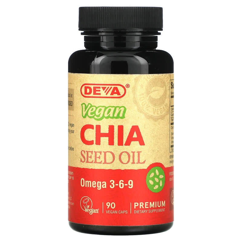 Deva Premium Vegan Chia Seed Oil 90 Vegan Caps 1 Deva Premium Vegan Chia Seed Oil 90 Vegan Caps 895634000263