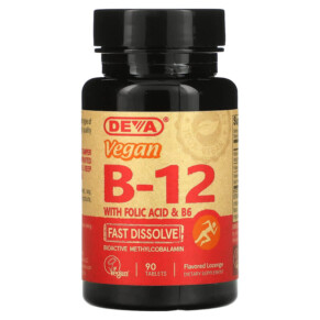 Deva Vegan B12 with Folic Acid & B6 Fast-Dissolve 90 Tablets 895634000218