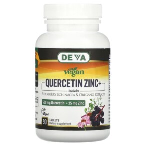 Deva Vegan Quercetin 500 mg Zinc+ 25 mg 90 Tablets 895634000669