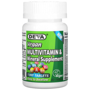 Deva Vegan Tiny-Tablets Multivitamin & Mineral Supplement 90 Tablets 895634000294