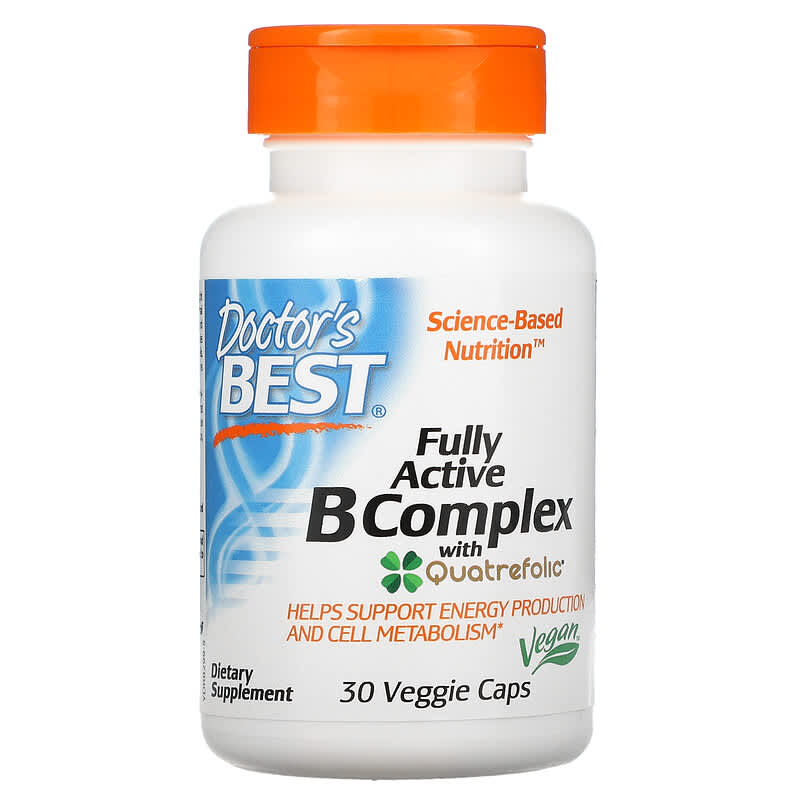 Doctor's Best Fully Active B Complex with Quatrefolic 30 viên 1 Doctor's Best Fully Active B Complex with Quatrefolic 30 Veggie Caps 753950002999