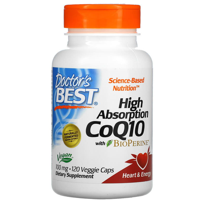 Doctor's Best High Absorption CoQ10 with BioPerine 100 mg 120 Veggie Caps 1 Doctor's Best High Absorption CoQ10 with BioPerine 100 mg 120 Veggie Caps 753950001886