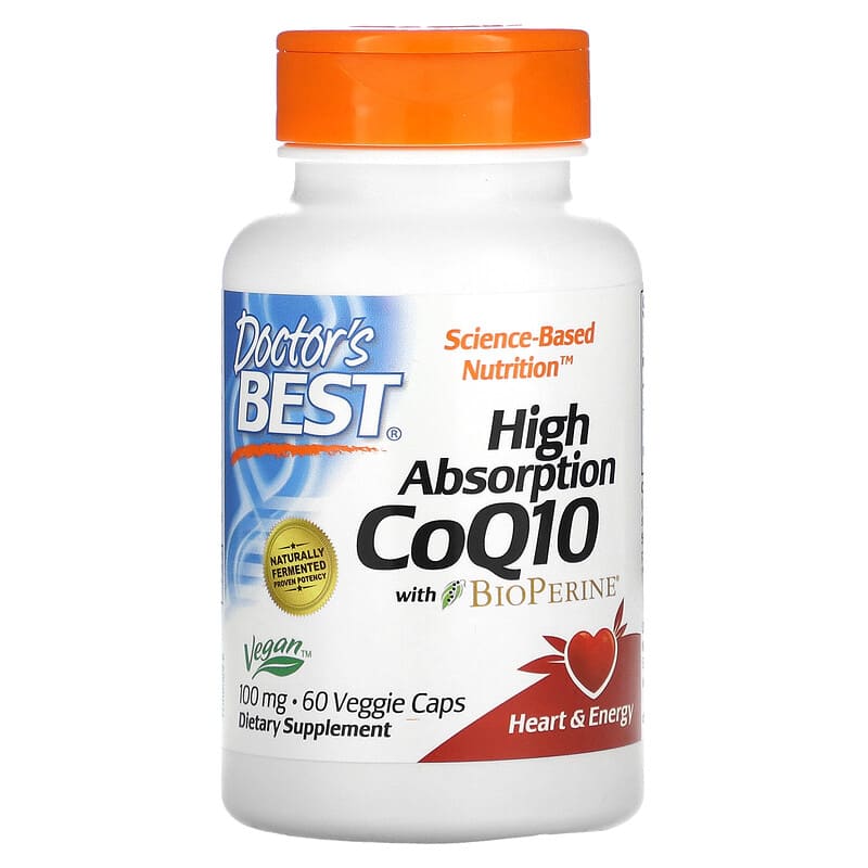 Doctor's Best High Absorption CoQ10 with BioPerine 100 mg 60 Veggie Caps 1 Doctor's Best High Absorption CoQ10 with BioPerine 100 mg 60 Veggie Caps 753950000698