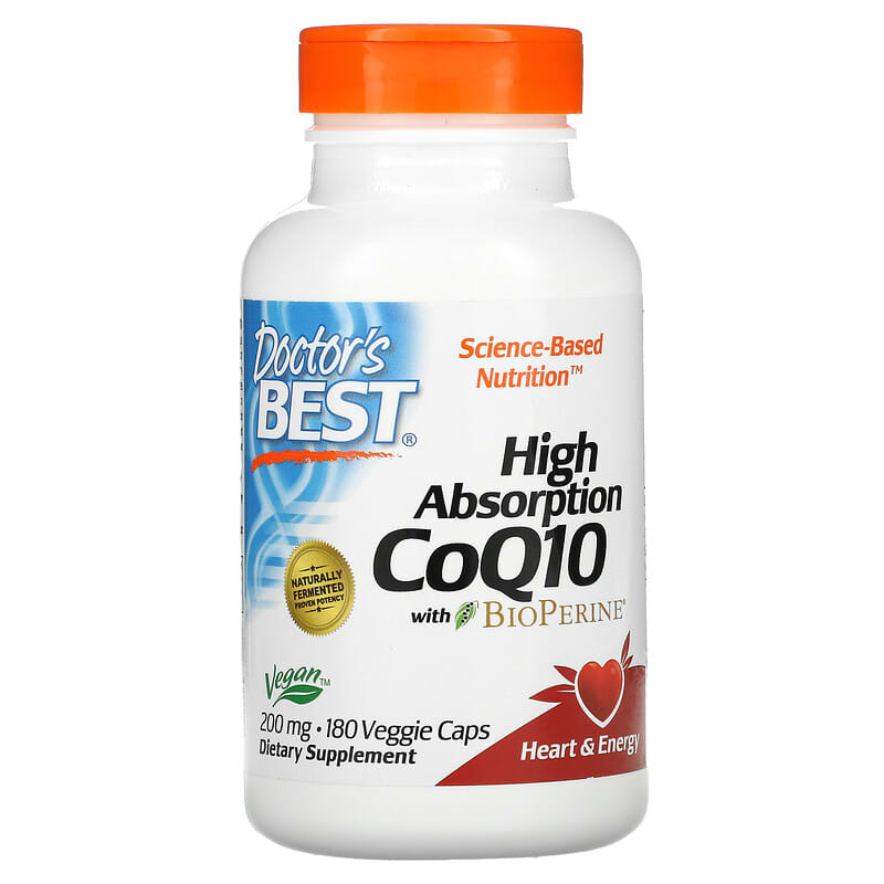 Doctor's Best High Absorption CoQ10 with BioPerine 200 mg 180 Veggie Caps 1 Doctor's Best High Absorption CoQ10 with BioPerine 200 mg 180 Veggie Caps 753950003293