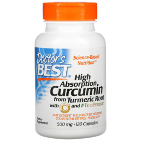 Doctor's Best High Absorption Curcumin 500 mg 120 Capsules 753950001077