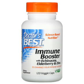 Doctor's Best Immune Booster with Echinacea Elderberry & Zinc 120 Veggie Caps 753950005211