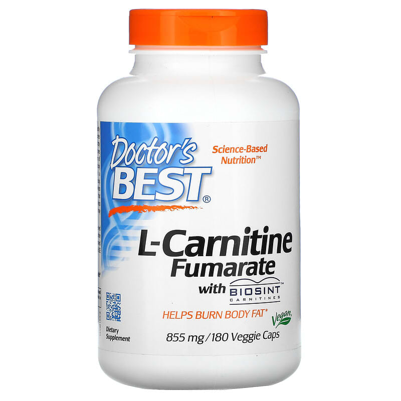 Doctor's Best L-Carnitine Fumarate with Biosint Carnitines 855 mg 180 Veggie Caps 1 Doctor's Best L-Carnitine Fumarate with Biosint Carnitines 855 mg 180 Veggie Caps 753950001541