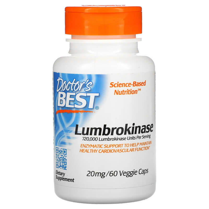 Doctor's Best Lumbrokinase 20 mg 60 Veggie Caps 1 Doctor's Best Lumbrokinase 20 mg 60 Veggie Caps 753950001817