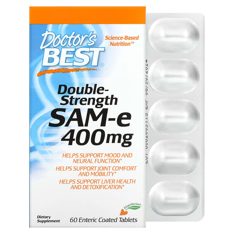 Doctor's Best SAM-e Double Strength (Disulfate Tosylate) 400 mg 60 Enteric Coated Tablets 1 Doctor's Best SAM-e Double Strength (Disulfate Tosylate) 400 mg 60 Enteric Coated Tablets 753950002524