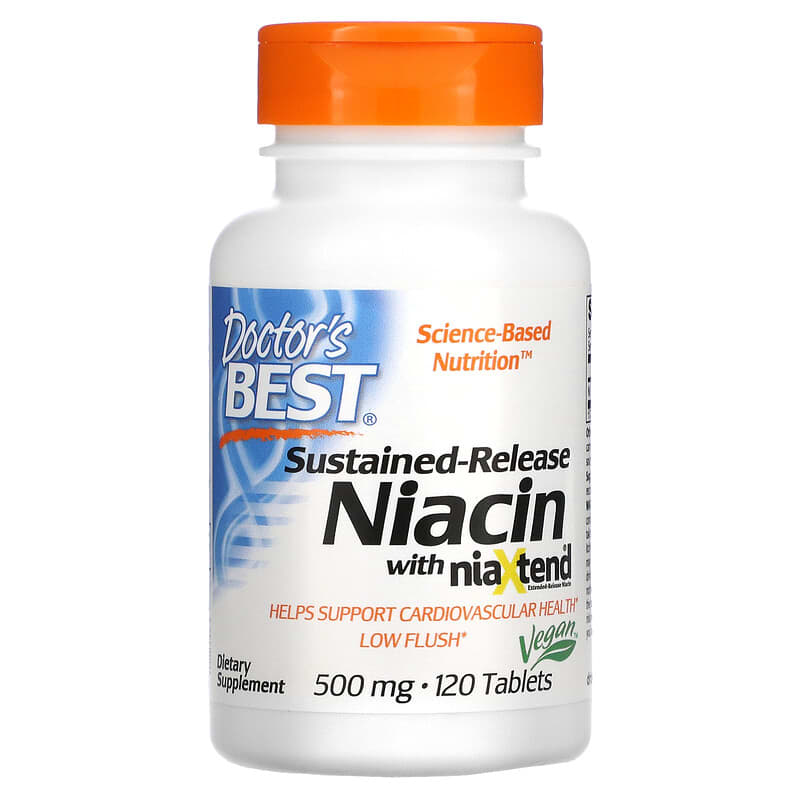 Doctor's Best Sustained-Release Niacin with niaXtend 500 mg 120 viên 1 Doctor's Best Sustained-Release Niacin with niaXtend 500 mg 120 Tablets 753950002425