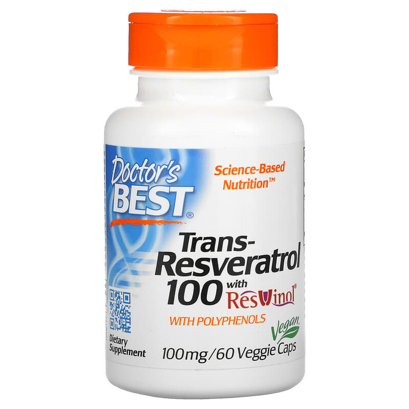 Doctor's Best Trans-Resveratrol 100 with ResVinol 100 mg 60 Veggie Caps 1 Doctor's Best Trans-Resveratrol 100 with ResVinol 100 mg 60 Veggie Caps 753950001718