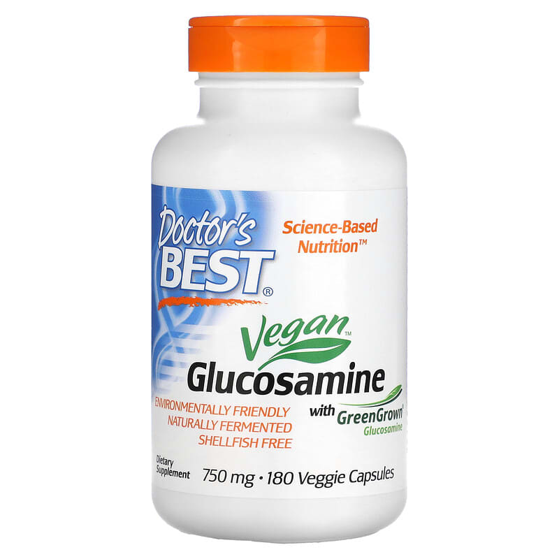Doctor's Best Vegan Glucosamine with GreenGrown Glucosamine 750 mg 180 Veggie Capsules 1 Doctor's Best Vegan Glucosamine with GreenGrown Glucosamine 750 mg 180 Veggie Capsules 753950004511