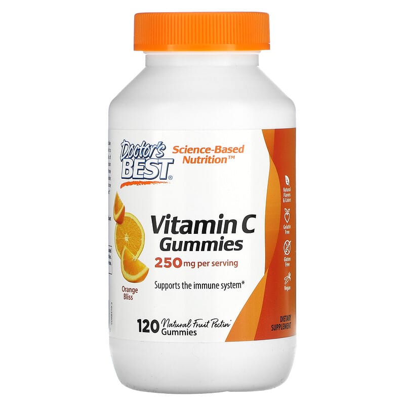 Doctor's Best Vitamin C Gummies Orange Bliss 250 mg 120 Gummies 1 Doctor's Best Vitamin C Gummies Orange Bliss 125 mg 120 Gummies 753950005105