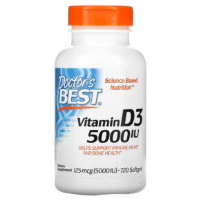 Doctor's Best Vitamin D3 125 mcg (5.000 IU) 720 Softgels 753950003637