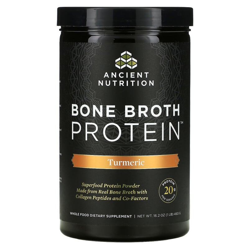 Dr. Axe / Ancient Nutrition Bone Broth Protein Turmeric 1 lb (460 g) 1 Dr. Axe / Ancient Nutrition Bone Broth Protein Turmeric 1 lb (460 g) 816401020031