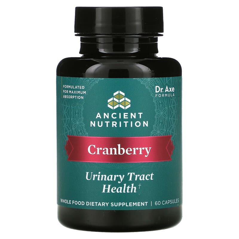Dr. Axe / Ancient Nutrition Cranberry Urinary Tract Health 60 Capsules 1 Dr. Axe / Ancient Nutrition Cranberry Urinary Tract Health 60 Capsules 816401025593