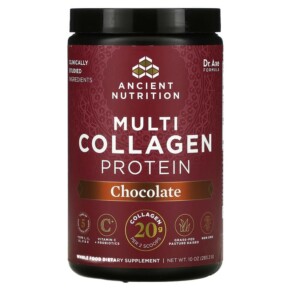 Dr. Axe / Ancient Nutrition Multi Collagen Protein Chocolate 10 oz (283.2 g) 816401022202