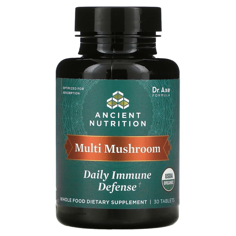 Dr. Axe / Ancient Nutrition Multi Mushroom Daily Immune Defense 30 viên 1 Dr. Axe / Ancient Nutrition Multi Mushroom Daily Immune Defense 30 Tablets 816401025548