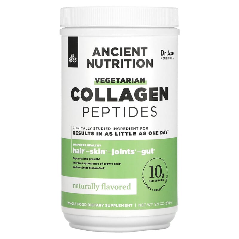 Dr. Axe / Ancient Nutrition Vegetarian Collagen Peptides Naturally Flavored 9.9 oz (280 g) 1 Dr. Axe / Ancient Nutrition Vegetarian Collagen Peptides Naturally Flavored 9.9 oz (280 g) 816401026026