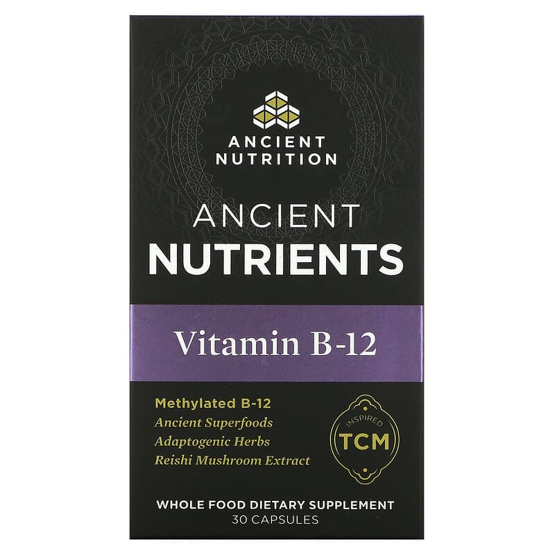 Dr. Axe / Ancient Nutrition Vitamin B-12 30 viên 1 Dr. Axe / Ancient Nutrition Vitamin B-12 30 Capsules 816401023353