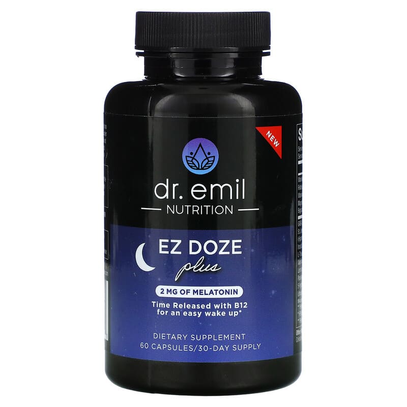 Dr. Emil Nutrition EZ DOZE Plus Melatonin 60 Capsules 1 Dr. Emil Nutrition EZ DOZE Plus Melatonin 60 Capsules 850002956511