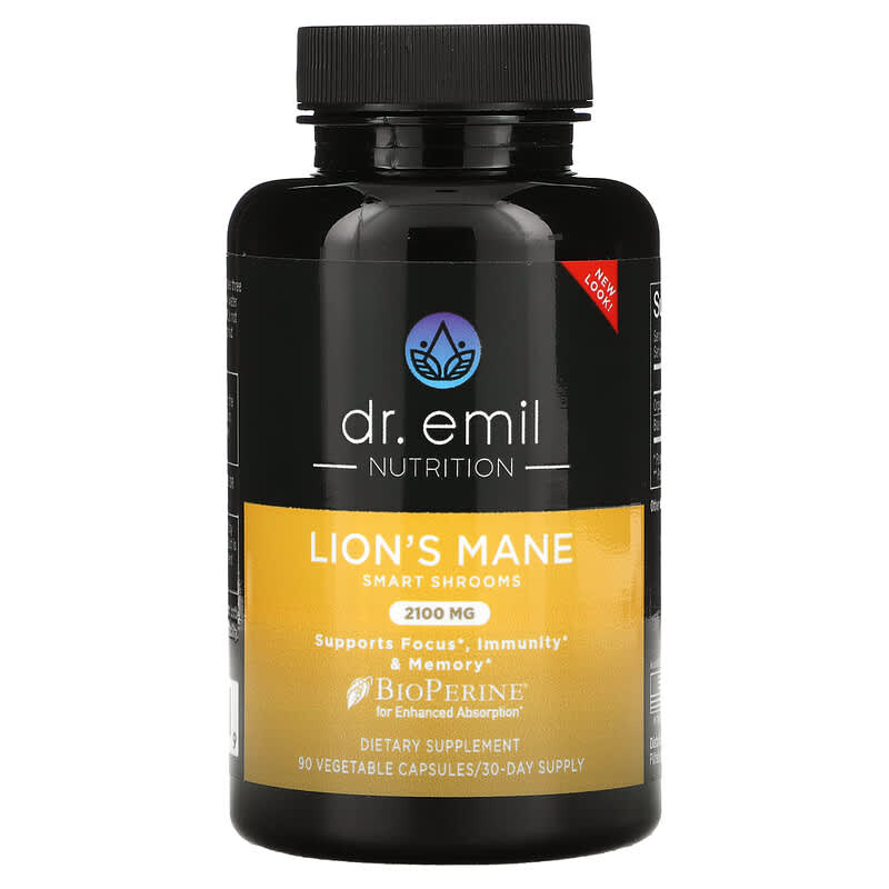 Dr. Emil Nutrition Lion's Mane Smart Shrooms 2.100 mg 90 Vegetable Capsules 1 Dr. Emil Nutrition Lion's Mane Smart Shrooms 2.100 mg 90 Vegetable Capsules 850002956269
