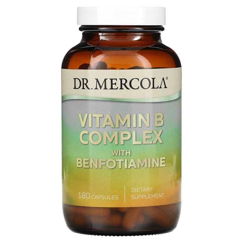 Dr. Mercola Vitamin B Complex with Benfotiamine 180 viên 1 Dr. Mercola Vitamin B Complex with Benfotiamine 180 Capsules 810487031806