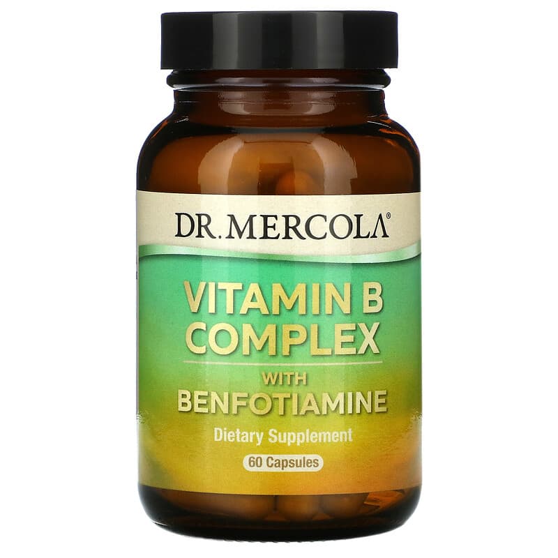 Dr. Mercola Vitamin B Complex with Benfotiamine 60 viên 1 Dr. Mercola Vitamin B Complex with Benfotiamine 60 Capsules 813006018340