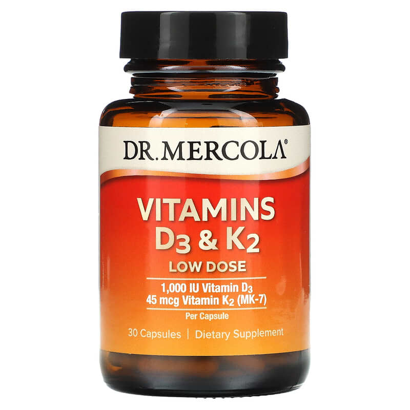 Dr. Mercola Vitamins D3 & K2 Low Dose 30 Capsules 1 Dr. Mercola Vitamins D3 & K2 Low Dose 30 Capsules 810094210991