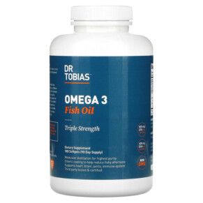 Dr. Tobias Omega 3 Fish Oil Triple Strength 180 Softgels 842367001197